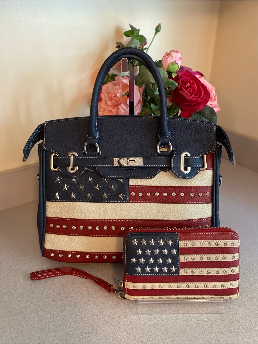Montana West American Pride Collection Satchel Bag & Wallet Set - Picture 3 of 15